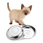 VENTION Küçük düz kedi maması kasesi, dış çap 12,5 cm, evcil kediler için paslanmaz çelik kedi kabı, 2 adet yedek kedi kasesi 220 ml, kediler için yükseltilmiş yem istasyonu, gıda kaseleri
