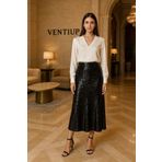 VENTİUP Arden Siyah Payetli Etek