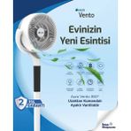 Vento 360° Uzaktan Kumandalı Ayaklı Vantilatör - Beyaz