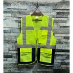 Vento Mühendis Tipi Reflektörlü Çift Renk Ikaz Yeleği (Sarı-Lacivert) - Sarı - Lacivert - XL