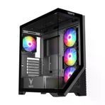 Vento VG4202FL Fsp 850W Gen5 4X120MM Rainbow Rgb Fan USB 3.0 Temperli Cam Siyah Gaming (Oyuncu) Kasa