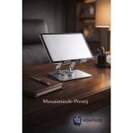 Ventoze 360° Dönebilir Yükseltilmiş Metal Tablet Standı | Profesyonel Alüminyum Masaüstü Tutucu - Gümüş