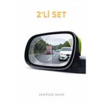 Ventoze Araç Ayna Yağmur Kaydırıcı Film Buğu Önleyici Nano Cam Film Dikiz Aynası Su İtici Film 2’li Set