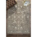 Venucci Home & Living Frezia Floral Bambu Polyester Oturma Odası Salon Mutfak Halısı Eskitme Çiçekli Vintage Halı - Antrasit - 100 x 300 cm