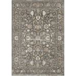Venucci Home & Living Frezia Floral Bambu Polyester Oturma Odası Salon Mutfak Halısı Eskitme Çiçekli Vintage Halı - Koyu Gri - 160 x 230 cm