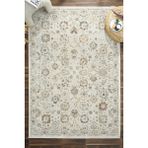 Venucci Home & Living Frezia Floral Bambu Polyester Oturma Odası Salon Mutfak Halısı Eskitme Çiçekli Vintage Halı - Renkli - 200 x 290 cm