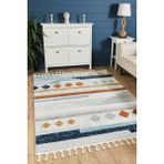 Venucci Home & Living Quincey Bukleli Yumuşak Peluş Post Shaggy Krem Çocuk Odası Oturma Odası Salon Mutfak Halısı - Krem - Gri - 120 x 120 cm
