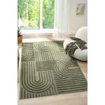 Venucci Home & Living Quincey Bukleli Yumuşak Peluş Post Shaggy Krem Çocuk Odası Oturma Odası Salon Mutfak Halısı - Yeşil - 100 x 150 cm