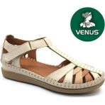 Venüs 25033540 Kadın Hakiki Deri Önü Kapalı Anatomik Taban Günlük Sandalet - Bej