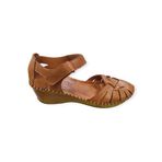 VENÜS 26023347Y YANLARI AÇIK DOLGU TOPUK DERİ KADIN SANDALET Taba