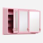 Venüs Aynalı 78 cm Banyo Dolabı Üst Modül Pembe