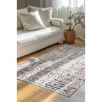 Venüs Beyaz Iskandinav Desenli Kaymaz Pamuk Kilim – Makinede Yıkanabilir, Modern ve Dayanıklı Tasarım - Kırık Beyaz - 180 x 280 cm