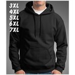 Venüs Dijital Büyük Beden Baskısız 3 Iplik Şardonlu Içi Pamuklu Siyah Hoodie Sweatshirt Kapüşonlu - 3XL