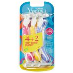 Venus Gilette Simply Venus3 Tek Kullanımlık Kadın Tıraş Makinesi, Çok Renkli, 6 Adet
