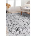 Venüs Gri İskandinav Desenli Kaymaz Pamuk Kilim – Makinede Yıkanabilir, Modern ve Dayanıklı Tasarım Halı - 80 x 150 cm