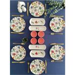 Venüs Home Decoration 6 Kişilik 14 Parça Pembe Kahvaltı Takımı Çiçek Desenli Seramik
