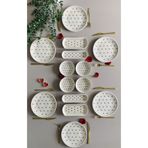 Venüs Home Decoration Kalp Desen Kırmızı 6 Kişilik 14 Parça Kahvaltı Takımı