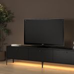 Venüs Led Işıklı Tv Sehpası, Wood Siyah, 180 Cm