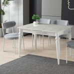 Venüs Masa Takımı 80x120 cm Marmo-Açık Gri