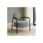 Venüs Metal Ayaklı Modern Berjer Koltuk - Soft Kumaşlı, Renk Seçenekli, 60x60 cm - AÇIK GRİ