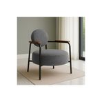 Venüs Metal Ayaklı Modern Berjer Koltuk - Soft Kumaşlı, Renk Seçenekli, 60x60 cm GRİ