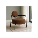 Venüs Metal Ayaklı Modern Berjer Koltuk - Soft Kumaşlı, Renk Seçenekli, 60x60 cm - KAHVERENGİ