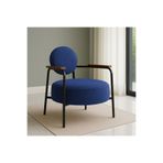 Venüs Metal Ayaklı Modern Berjer Koltuk - Soft Kumaşlı, Renk Seçenekli, 60x60 cm - MAVİ