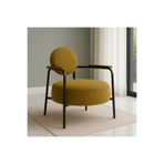 Venüs Metal Ayaklı Modern Berjer Koltuk - Soft Kumaşlı, Renk Seçenekli, 60x60 cm SARI