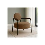 Venüs Metal Ayaklı Modern Berjer Koltuk - Soft Kumaşlı, Renk Seçenekli, 60x60 cm - VİZON