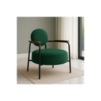 Venüs Metal Ayaklı Modern Berjer Koltuk - Soft Kumaşlı, Renk Seçenekli, 60x60 cm YEŞİL