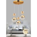 Venüs Model Gold Kaplama Salon Mutfak Oturma Odası 3 Renk Modu Led Modern Sarkıt Avize