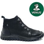Venüs Nikkoolll Hakiki Deri Kaymaz Taban Ortopedik Kadın Bot - Siyah