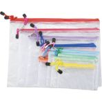 Venus Seer 18 Paket 8 Boyutlu Fermuarlı Örgü Kese, Su Geçirmez Fermuarlı Dosya Çantaları Belge Kesesi Çok Amaçlı Seyahat Çantaları (9 Renk) (Yurt Dışından) - Siyah