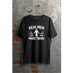 venüsdijital REAL MEN MAKE TWINS İKİZ BEBEK BABASI HEDİYE TSHIRT