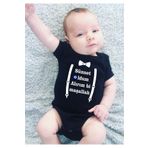 venüsdijital Sünnet Kıyafeti Alırım Bi Maşallah Baskılı Siyah Bebek Body Zıbın