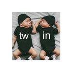 venüsdijital Twin Ikiz Bebek Tasarım Siyah Bebek Zıbın Body (2 Li)