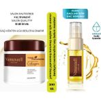 Venuxeell Kolajen Saç Bakım Maskesi 500 ml Onarıcı Durulanan Yıpranmış Saçlar İçin Maca Özü Onarıcı Saç Bakım Yağı 50 ml Argan ve Maca Özlü Durulanmayan Krem Yıpranmış Saçlara Özel