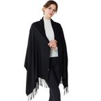 VENVSBEE Seyahat Wrap Eşarp Pashmina Şal ve Gece Elbisesi Gelin Eşarp Düğün için Nedime Hediyeleri, 01 Siyah, L