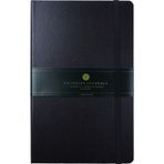 Venzi Classic Vegan Deri Sert Kapaklı Kapaklı Çizgili Not Defteri 19X25 cm Siyah