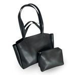 VERA Büyük Boy Trend Suni Deri Omuz Çantası, Kadın Yavrulu Tote Omuz Çantası, Yeni Sezon Shopper Çanta (Siyah)