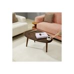 Vera Concept Home Modern Ahşap Oval Orta Sehpa Zigon Sehpa Kahve Sehpası Ayaklı Ceviz 55 x 35 cm