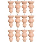 Vera Hediyelik Eşya 12'li Ahşap Koltuk-Baza-Sehpa-Mobilya Ayağı- Uzunluk: 15 cm Çap: 7.5 cm -12'li Set 3301000000410 - Rose - Gürgen Doğal