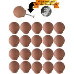 Vera Hediyelik Eşya 20 Adet Küre Ahşap Kulp Lüks Country Mutfak Mobilya Dolap Çekmece Kulbu 3301000000832 - Ahşap Rengi