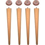 Vera Hediyelik Eşya 4'lü Ahşap Ayak 49 cm Konik Sehpa Ayağı-Sandalye-Tabure-Masa Ayağı Çap:4,6cm UZUNLUK:49CM 3301000000449 - Rose - Gürgen