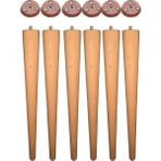 Vera Hediyelik Eşya 6'lı Ahşap Ayak 37 cm Konik Sehpa Ayağı-Sandalye-Tabure-Masa Ayağı Çap:4,6cm UZUNLUK:37CM 3301000000450 - Rose - Gürgen
