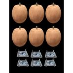 Vera Hediyelik Eşya 6'lı Ahşap Gürgen Koltuk Ayağı / Uzunluk : 8 cm / Çap : 7.5 cm 6'lı Set 3301000000406 - Rose - Gürgen Doğal