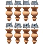 Vera Hediyelik Eşya 8'li Ahşap Koltuk-Baza-Sehpa-Mobilya Ayağı- Uzunluk: 15 cm Çap: 7.5 cm -8'li Set 3301000000409 - Rose - Gürgen Doğal