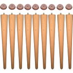 Vera Hediyelik Eşya 9'lu Ahşap Ayak 37 cm Konik Sehpa Ayağı-Sandalye-Tabure-Masa Ayağı Çap:4,6cm UZUNLUK:37CM 3301000000458 - Rose - Gürgen
