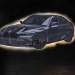 Veraart Epoksili Işıklı Gri BMW M3 Araba Temalı Tablo Duvar Dekorlu Gece Lambası