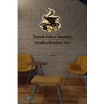 Veraart Işıklı 2 Katmanlı Kişiye Özel Kahve Fincanı Figürlü Tablo Mutfak ve Cafe Duvar Dekorasyonu
